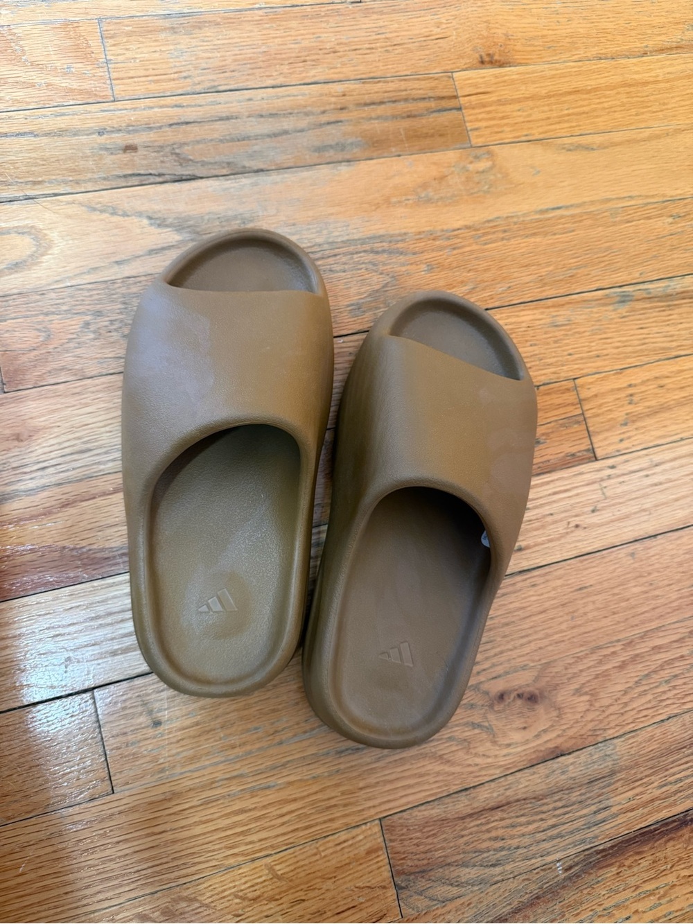 Adidas Brown Yeezy Slide Sandals Flax color